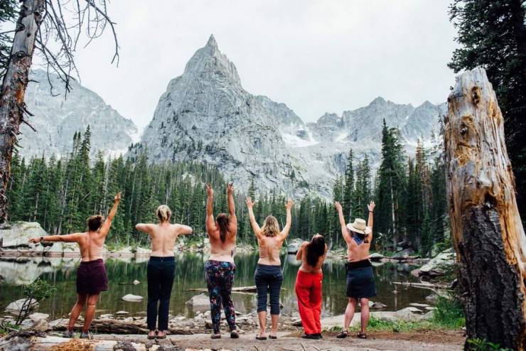 Girls Posing Topless In Front Of Beautiful Landscapes