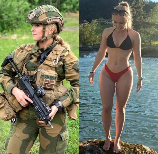 Beauties With And Without Their Uniform