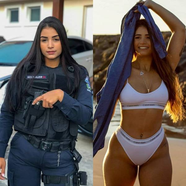 Beauties With And Without Their Uniform