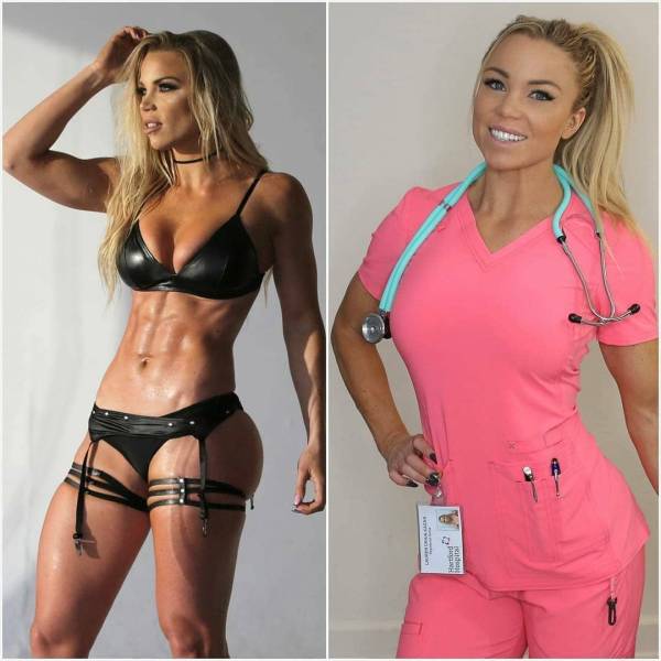 Beauties With And Without Their Uniform