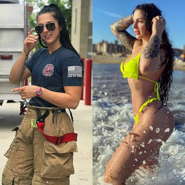 Girls With And Without Their Uniforms