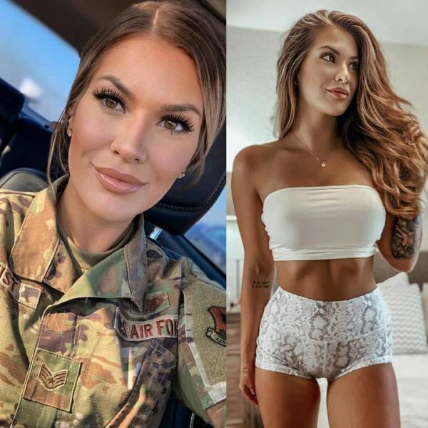 Girls With And Without Their Uniforms