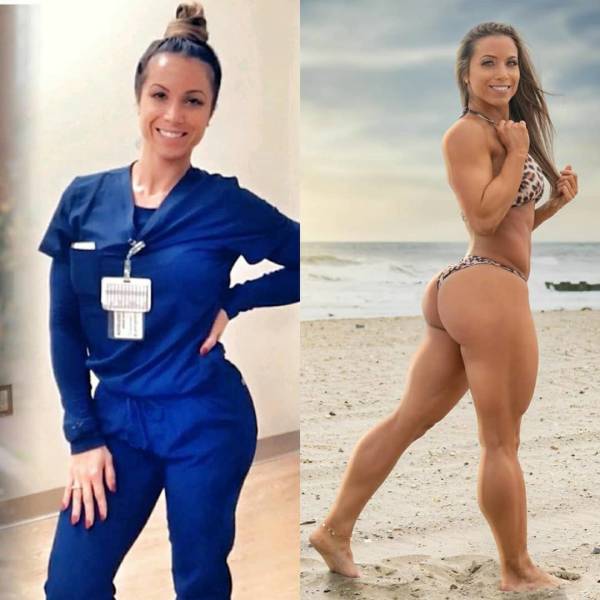 Girls With And Without Their Uniforms
