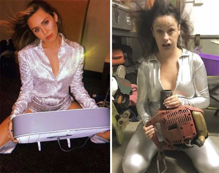 Woman Recreates Celebrity Photos In Funny Ways