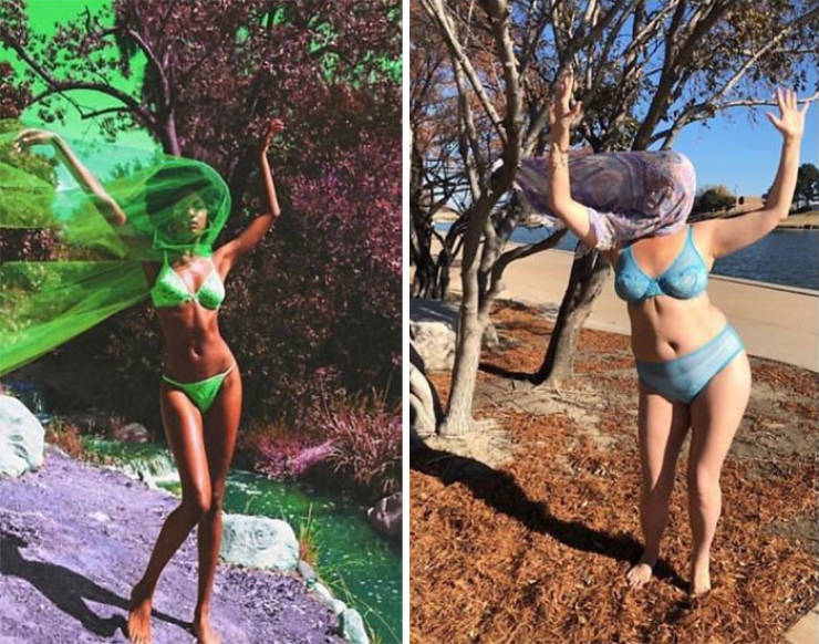 Woman Recreates Celebrity Photos In Funny Ways