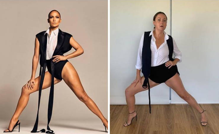 Woman Recreates Celebrity Photos In Funny Ways