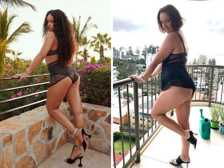 Woman Recreates Celebrity Photos In Funny Ways