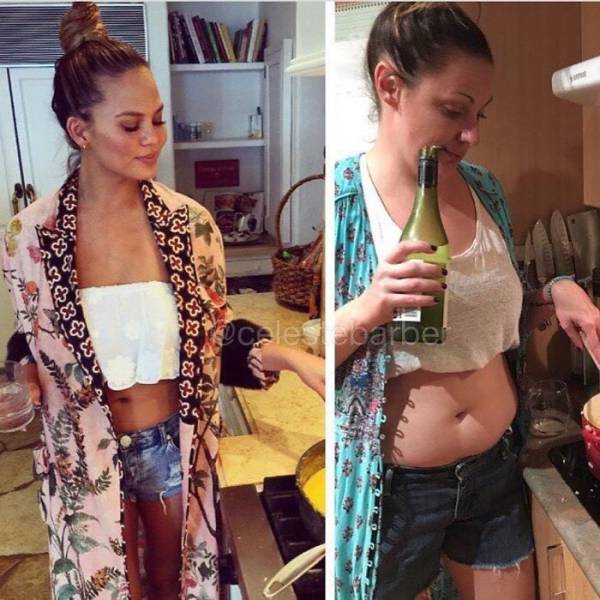 Woman Recreates Celebrity Photos In Funny Ways
