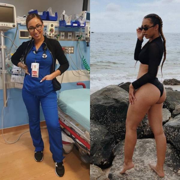 Sexy Girls With And Without Their Uniforms