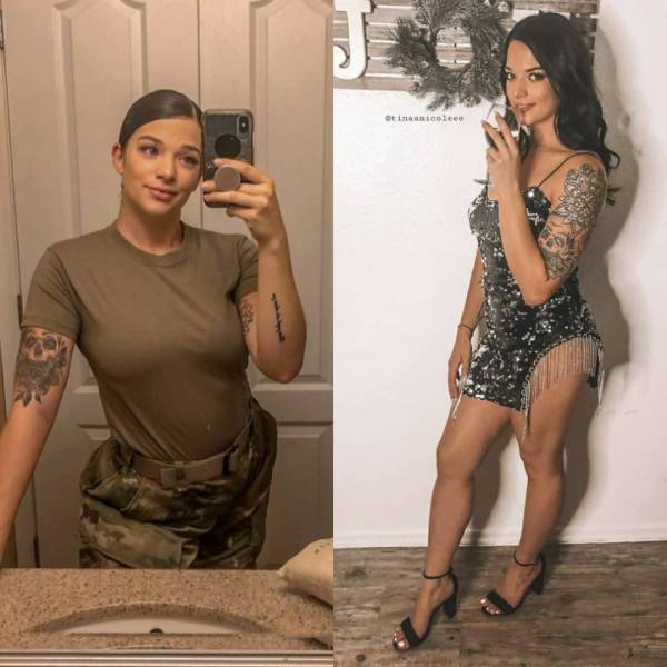 Sexy Girls With And Without Their Uniforms