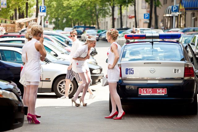 A Parade of Blonde Nurses