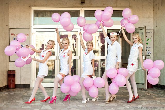 A Parade of Blonde Nurses