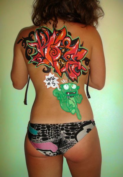 Girls with Graffiti Body Art