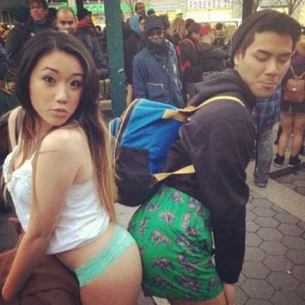Girls of the No Pants Subway Ride 2014