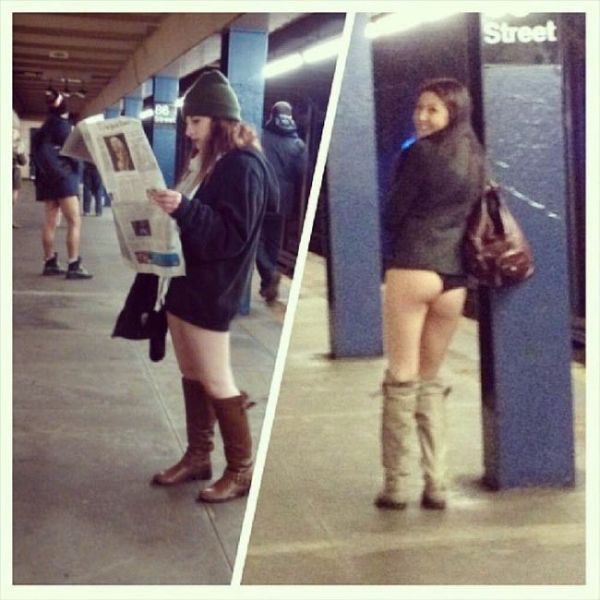 Girls of the No Pants Subway Ride 2014