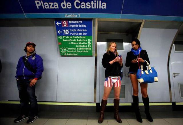 Girls of the No Pants Subway Ride 2014