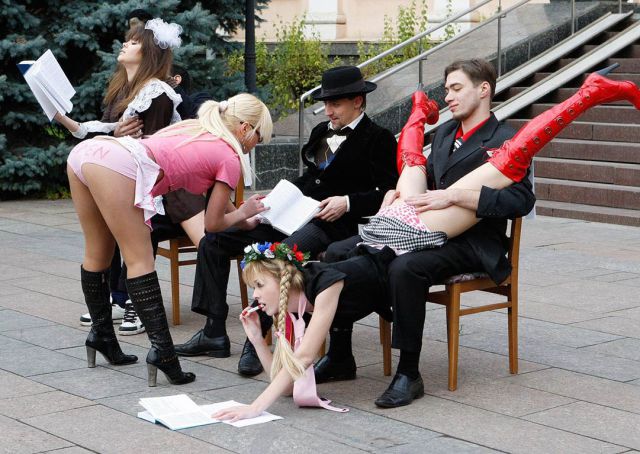 Russian Ladies Let Their Hair Down and Go Completely Crazy