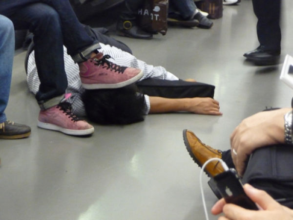 Japanese Businessmen Passed Drunk in Public