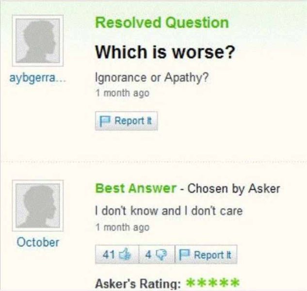 Amusing Yahoo Questions and Answers