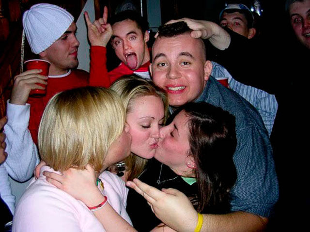 Dudes Watching Drunk Girls Kissing Each Other