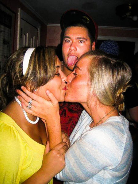 Dudes Watching Drunk Girls Kissing Each Other