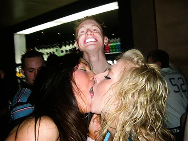 Dudes Watching Drunk Girls Kissing Each Other