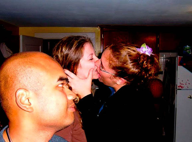 Dudes Watching Drunk Girls Kissing Each Other