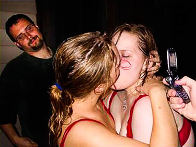 Dudes Watching Drunk Girls Kissing Each Other