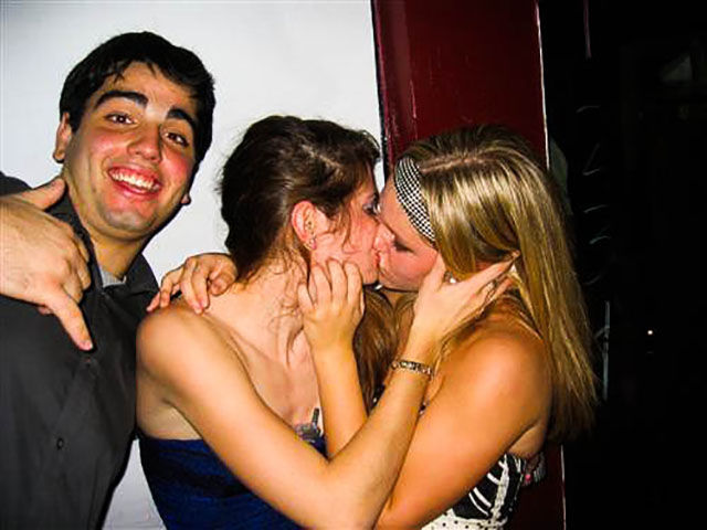 Dudes Watching Drunk Girls Kissing Each Other