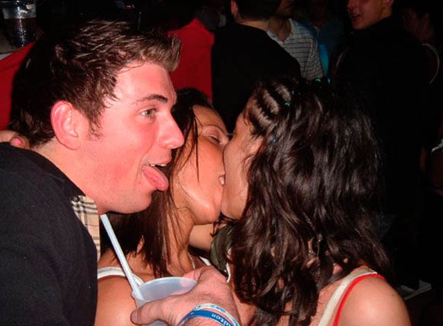 Dudes Watching Drunk Girls Kissing Each Other