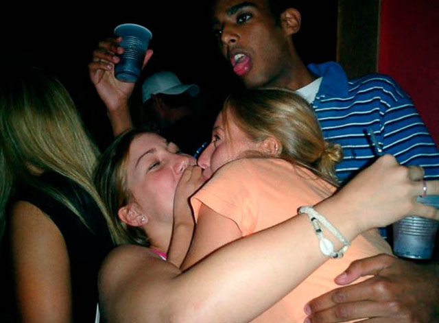 Dudes Watching Drunk Girls Kissing Each Other