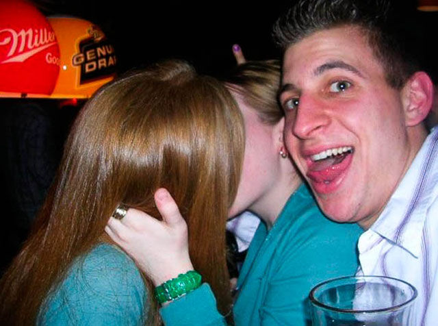 Dudes Watching Drunk Girls Kissing Each Other