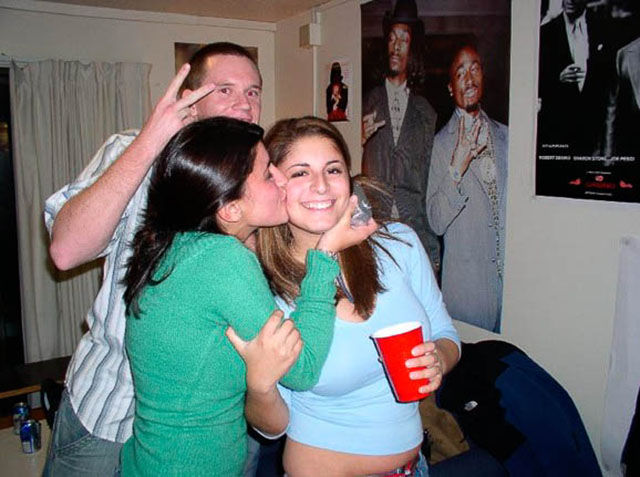 Dudes Watching Drunk Girls Kissing Each Other