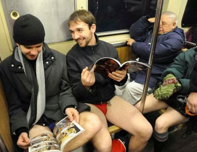 Pics from the 2015 “No Pants” Subway Ride