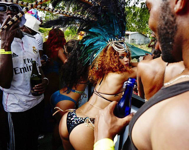 Rihanna Gets Her Twerk on at Her Annual Visit to the Barbardos Carnival
